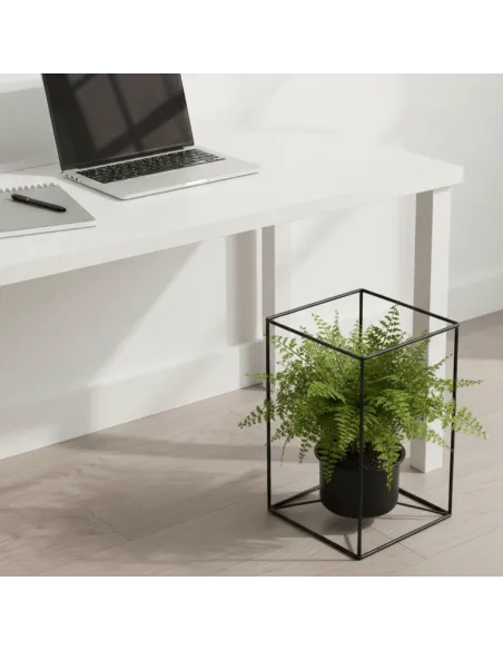 2x metalowy kwietnik stojący loft rustykalny z miseczką 13 cm