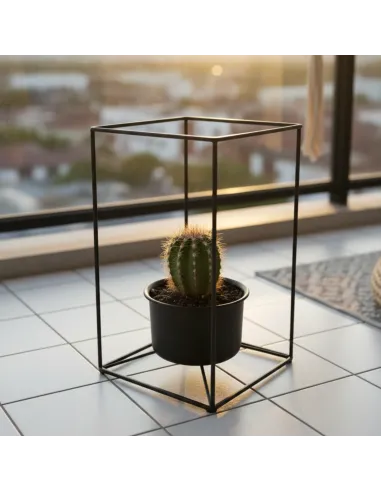 2x metalowy kwietnik stojący loft rustykalny z miseczką 13 cm