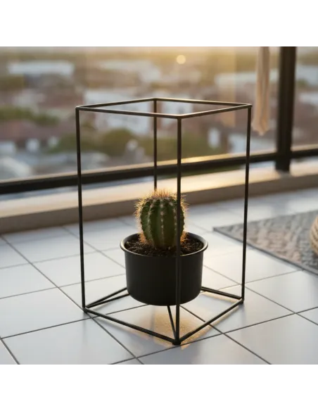 2x metalowy kwietnik stojący loft rustykalny z miseczką 13 cm