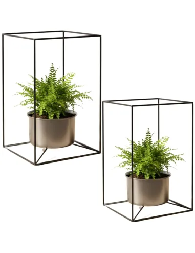 2x metalowy kwietnik stojący loft rustykalny z miseczką 13 cm