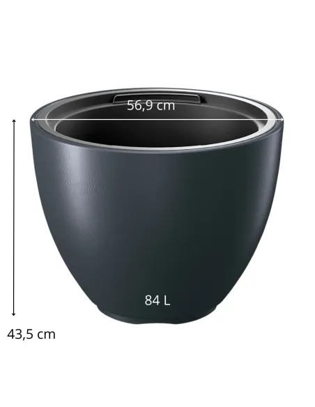 Donica duża mrozoodporna okrągła Hera 57 cm - antracyt
