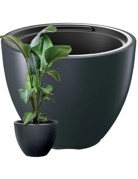 Donica duża mrozoodporna okrągła Hera 57 cm - antracyt