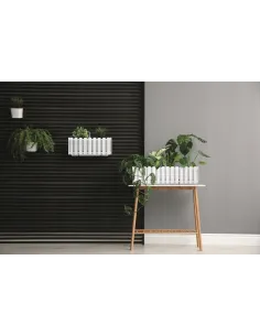 Doniczka skrzynka balkonowa na balustradę biała 2