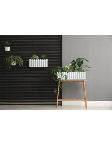 Doniczka skrzynka balkonowa na balustradę biała