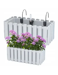 Doniczka skrzynka balkonowa na balustradę biała