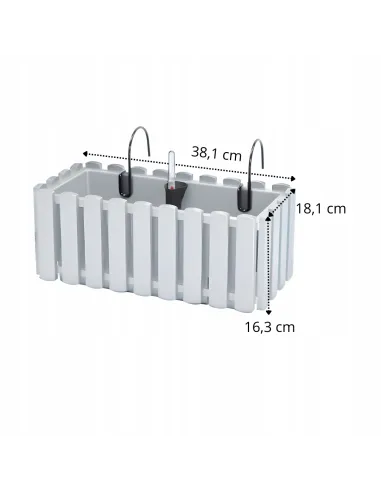 Doniczka skrzynka balkonowa na balustradę biała