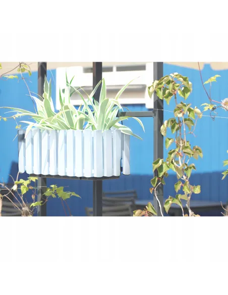 Doniczka skrzynka balkonowa na balustradę biała