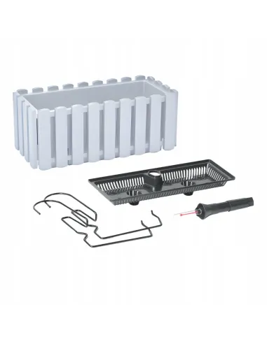 Doniczka skrzynka balkonowa na balustradę biała