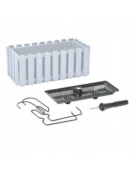 Doniczka skrzynka balkonowa na balustradę biała