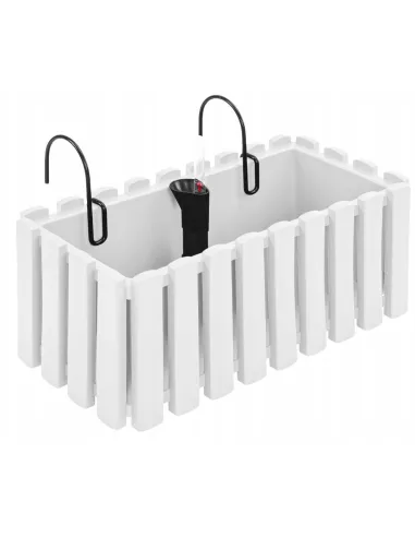 Doniczka skrzynka balkonowa na balustradę biała