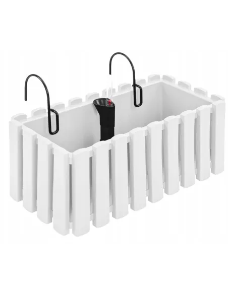 Doniczka skrzynka balkonowa na balustradę biała