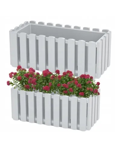 Doniczka skrzynka balkonowa na balustradę biała