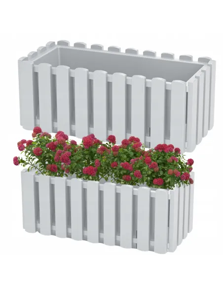 Doniczka skrzynka balkonowa na balustradę biała