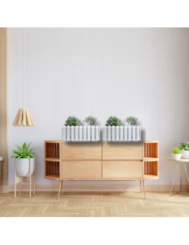 Doniczka skrzynka balkonowa na balustradę biała