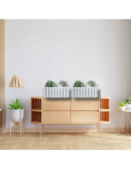 Doniczka skrzynka balkonowa na balustradę biała