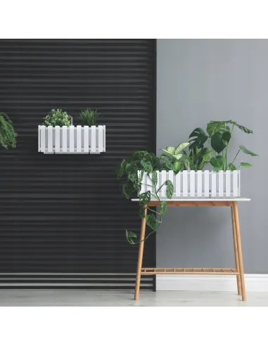 Doniczka skrzynka balkonowa na balustradę biała