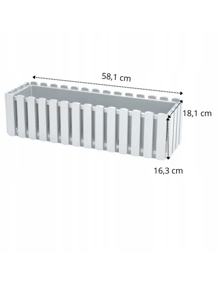 Doniczka skrzynka balkonowa na balustradę biała