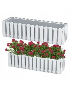 Doniczka skrzynka balkonowa na balustradę biała