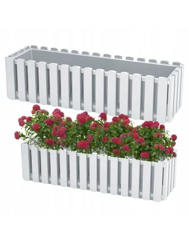 Doniczka skrzynka balkonowa na balustradę biała