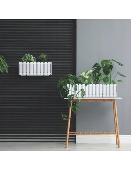 Doniczka skrzynka balkonowa na balustradę biała