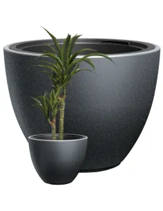 Donica duża 57 cm mrozoodporna okrągła antracyt taras balkon