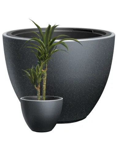 Donica duża 57 cm mrozoodporna okrągła antracyt taras balkon