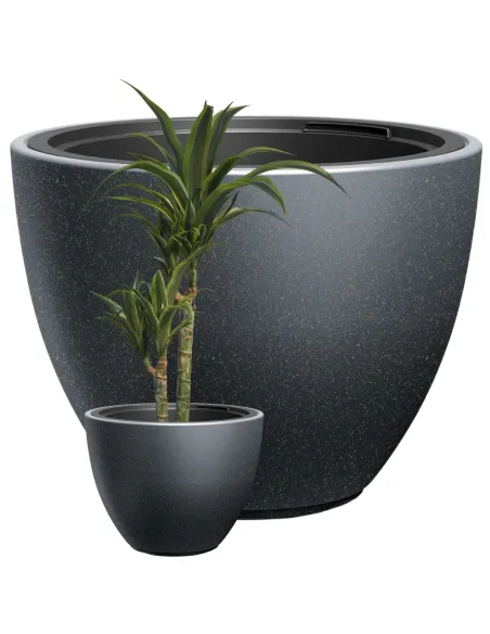 Donica duża 57 cm mrozoodporna okrągła antracyt taras balkon