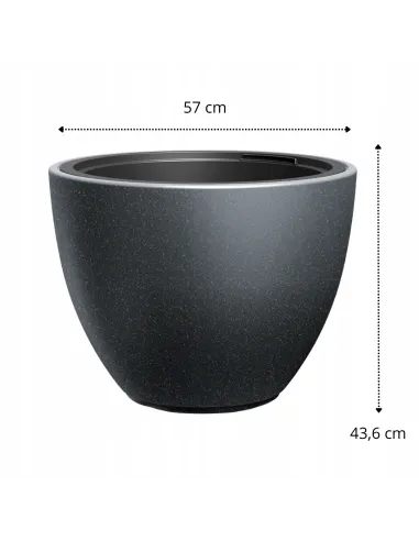 Donica duża 57 cm mrozoodporna okrągła antracyt taras balkon