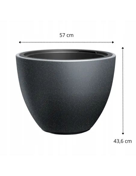 Donica duża 57 cm mrozoodporna okrągła antracyt taras balkon