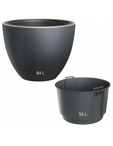 Donica duża 57 cm mrozoodporna okrągła antracyt taras balkon