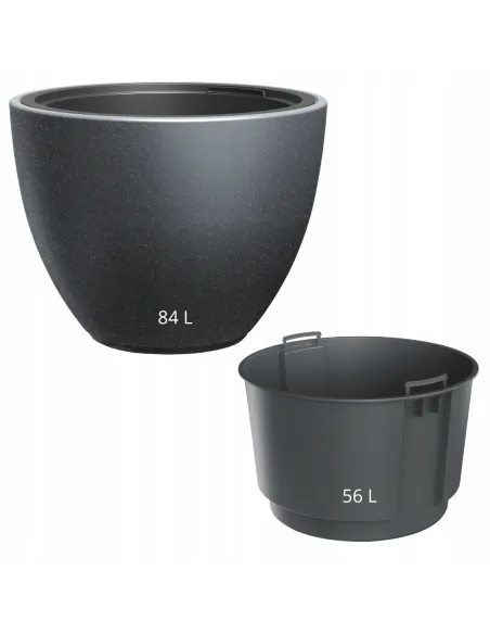 Donica duża 57 cm mrozoodporna okrągła antracyt taras balkon