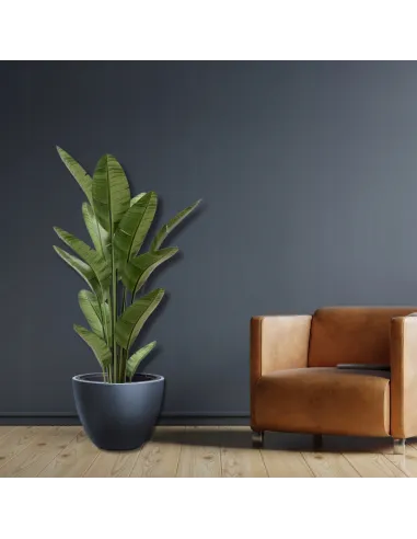 Donica duża 57 cm mrozoodporna okrągła antracyt taras balkon