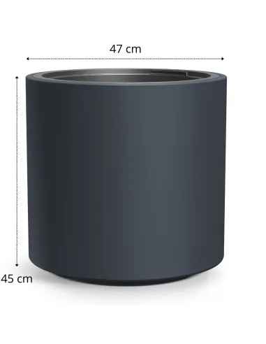 Doniczka okrągła HERA 47cm - antracytowy