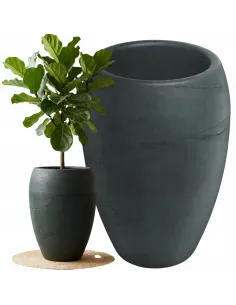 Donica ogrodowa 54 cm w kolorze węgiel – elegancka osłonka na taras, balkon