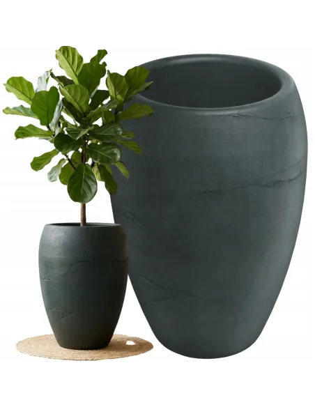 Donica ogrodowa 54 cm w kolorze węgiel – elegancka osłonka na taras, balkon