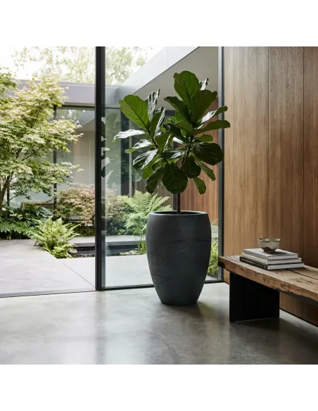 Donica ogrodowa 54 cm w kolorze węgiel – elegancka osłonka na taras, balkon