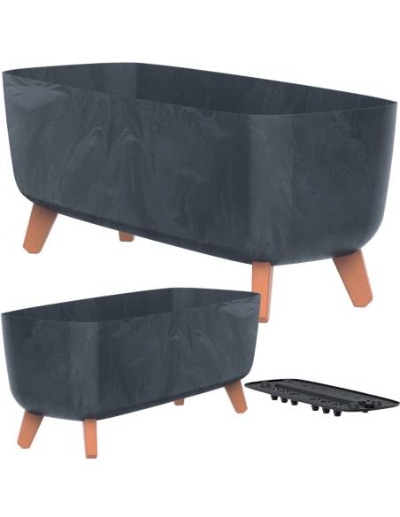 Doniczka z nóżkami Gracja 58 cm - antracyt
