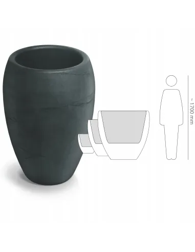 Donica ogrodowa 54 cm w kolorze węgiel – elegancka osłonka na taras, balkon
