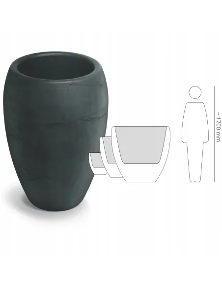 Donica ogrodowa 54 cm w kolorze węgiel – elegancka osłonka na taras, balkon