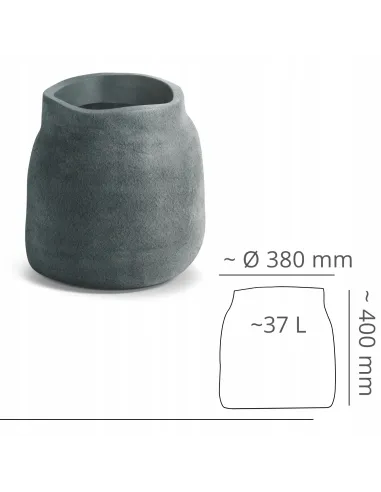 Donica ogrodowa grafitowa 40 cm – nowoczesna osłonka na rośliny 37L