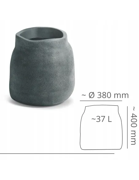 Donica ogrodowa grafitowa 40 cm – nowoczesna osłonka na rośliny 37L