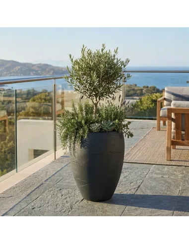 Donica ogrodowa 54 cm w kolorze węgiel – elegancka osłonka na taras, balkon