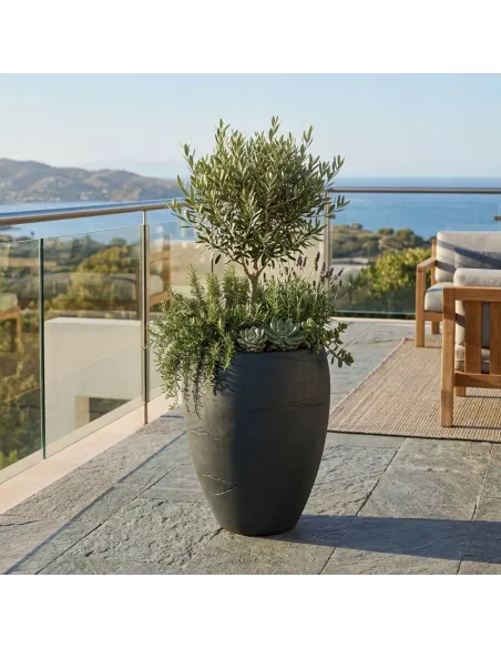 Donica ogrodowa 54 cm w kolorze węgiel – elegancka osłonka na taras, balkon