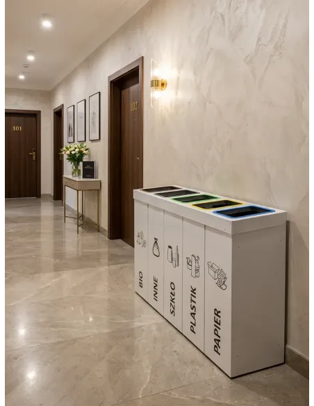 Kosz do segregacji DENEB 5x50L z pokrywą – modułowy