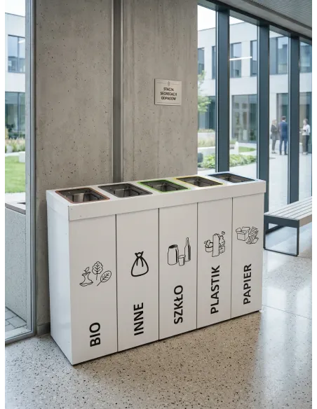 Kosz do segregacji DENEB 5x50L z pokrywą – modułowy