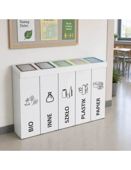 Kosz do segregacji DENEB 5x50L INOX | 5-komorowy pojemnik