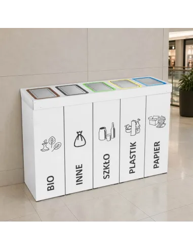 Kosz do segregacji DENEB 5x70L INOX | 5-komorowy pojemnik