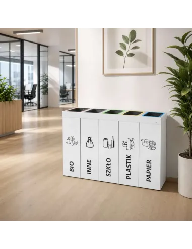 Kosz do segregacji DENEB 5x70L z pokrywą – modułowy