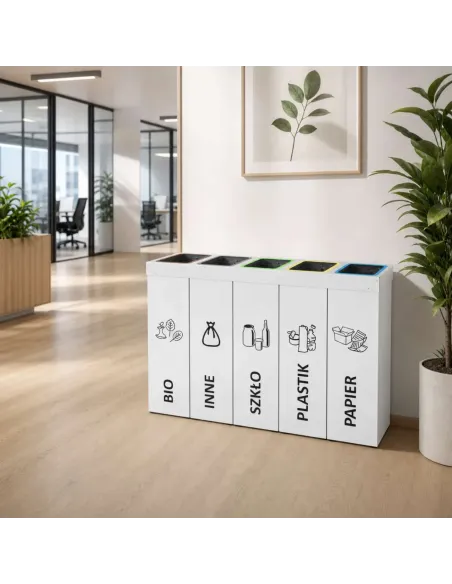 Kosz do segregacji DENEB 5x70L z pokrywą – modułowy