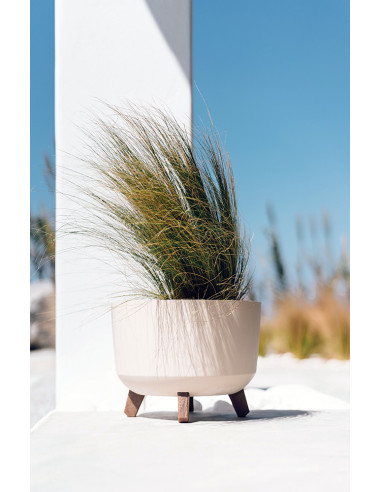 Doniczka okrągła na nóżkach Gracja 39 cm - antracyt